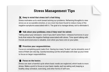 Stress Management Tips