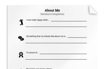 About Me: Self-Esteem Sentence Completion